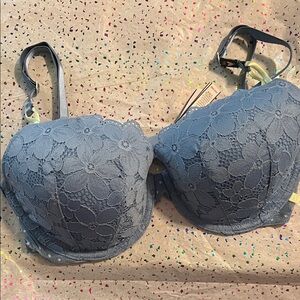Victoria's Secret Blue Floral Lace Bra